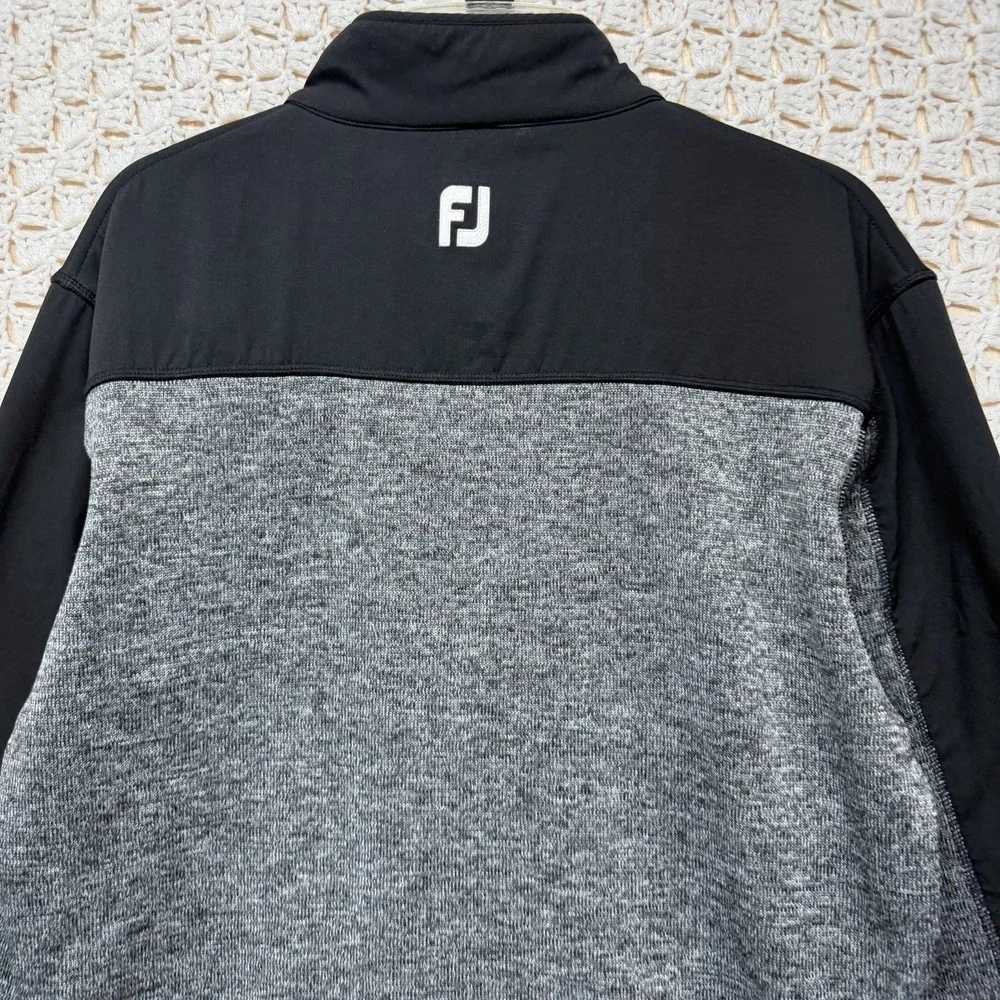 FootJoy FJ Golf Jacket Mens L Gray Full Zip Long Sleeve Performance Fleece